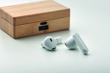 Logotrade business gifts photo of: TWS earbuds in bamboo case